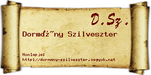Dormány Szilveszter névjegykártya